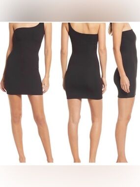 naked wardrobe Black One-Shoulder Ribbed Bodycon Mini Dress